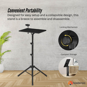 Laptop Stand Tripod | Adjustable Height Projector Holder | Phone Mount