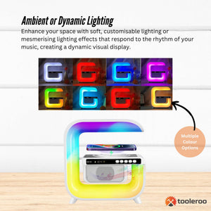 Bluetooth Rechargeable Speaker | Wireless Phone Charging | LED Lamp Alarm Clock | Portable Multifunctional Speaker