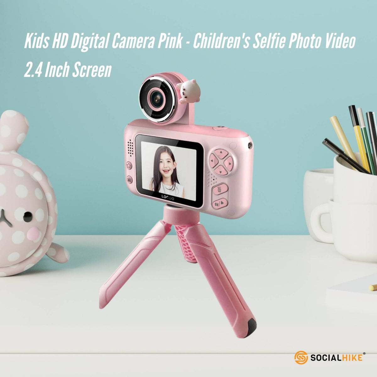 Kids HD Digital Camera | Pink | Children's Selfie & Video Camera | 2.4-Inch Screen | Educational Gift