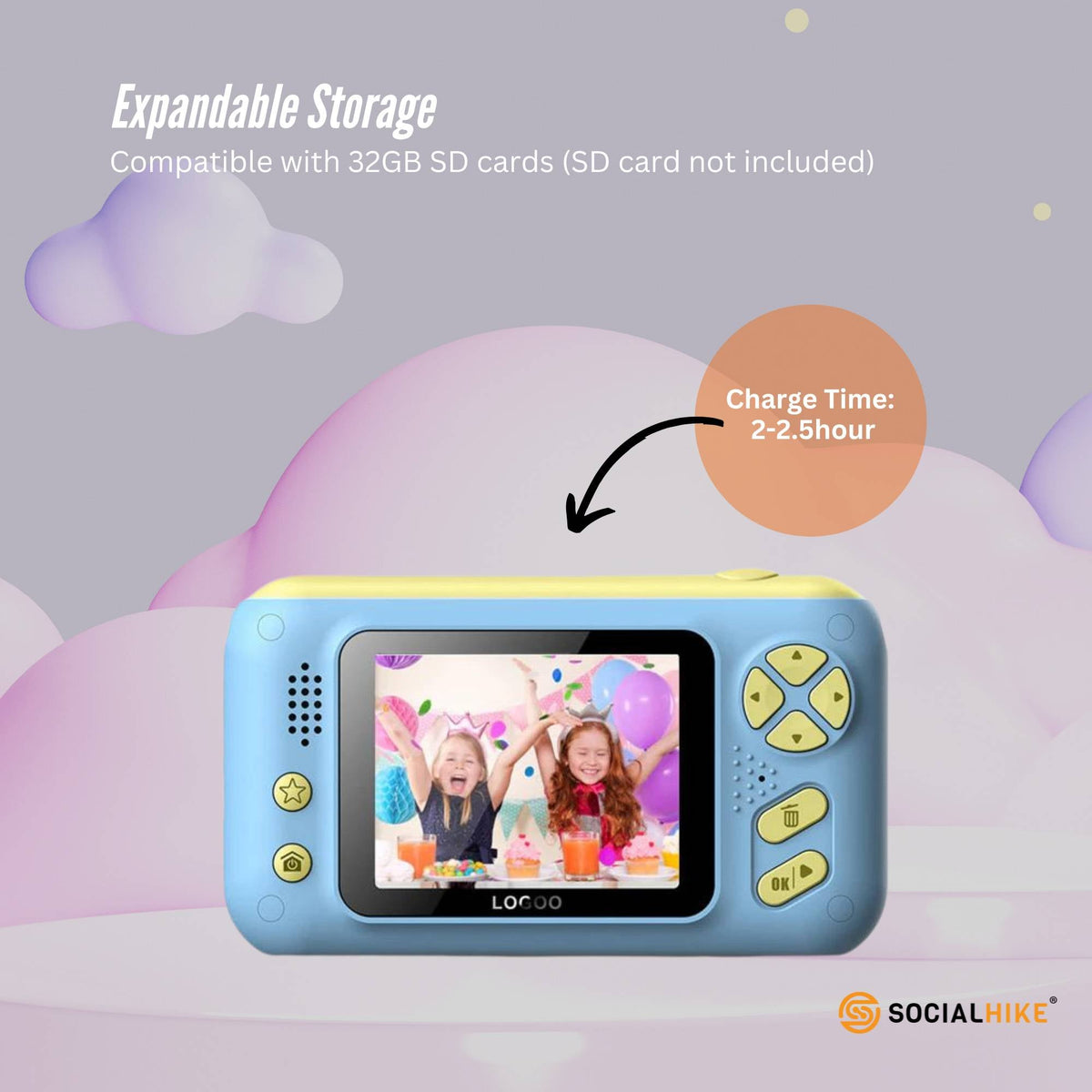 Kids HD Digital Camera | Blue | Children's Selfie & Video Camera | 2.4-Inch Screen | Fun Toy Camera