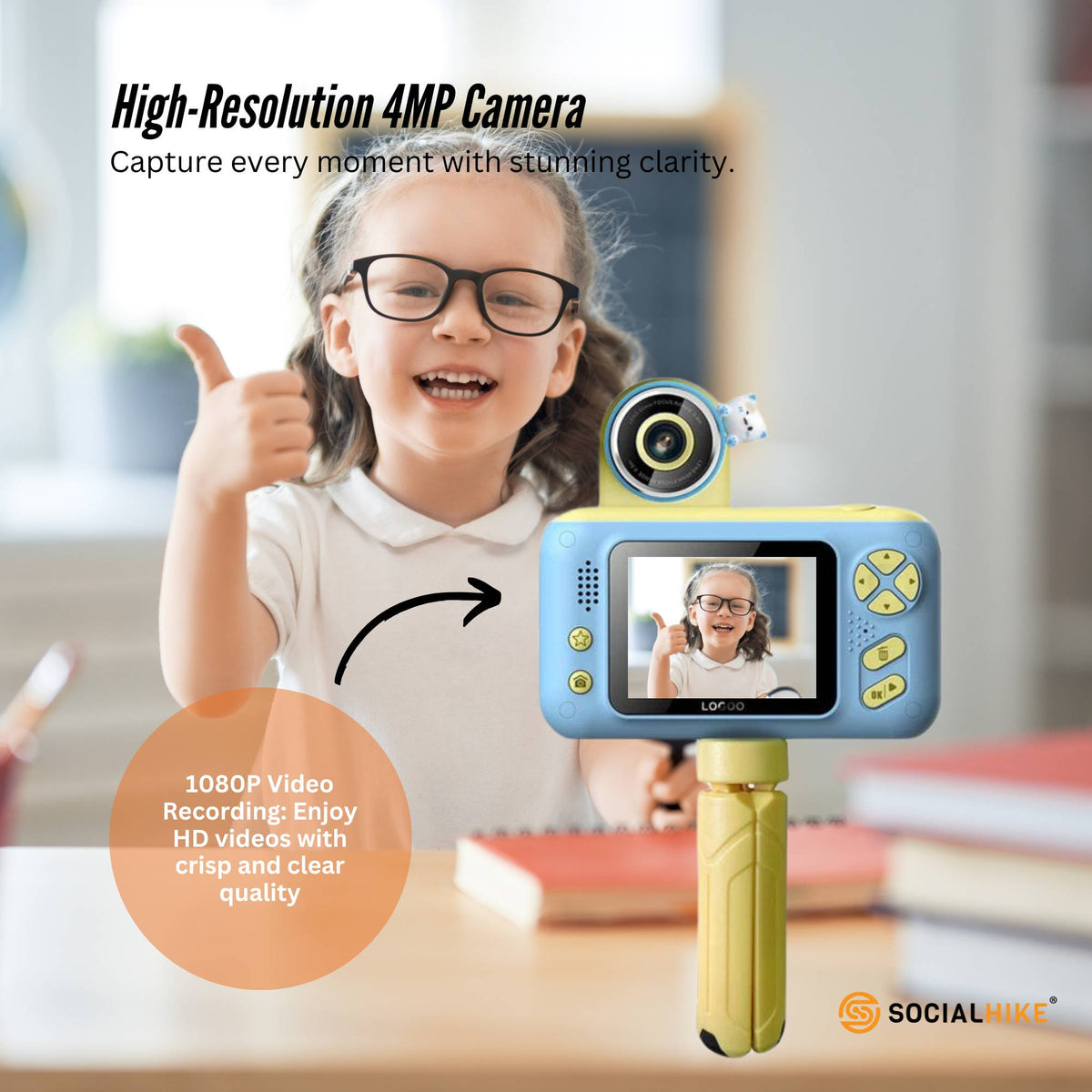 Kids HD Digital Camera | Blue | Children's Selfie & Video Camera | 2.4-Inch Screen | Fun Toy Camera