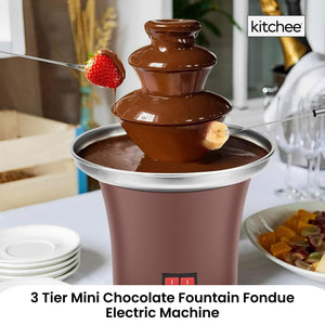 Kitchee 3-Tier Mini Chocolate Fountain | Electric Fondue Machine