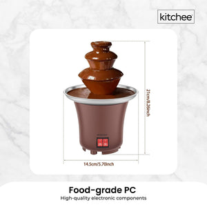 Kitchee 3-Tier Mini Chocolate Fountain | Electric Fondue Machine
