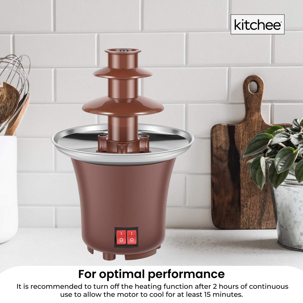 Kitchee 3-Tier Mini Chocolate Fountain | Electric Fondue Machine