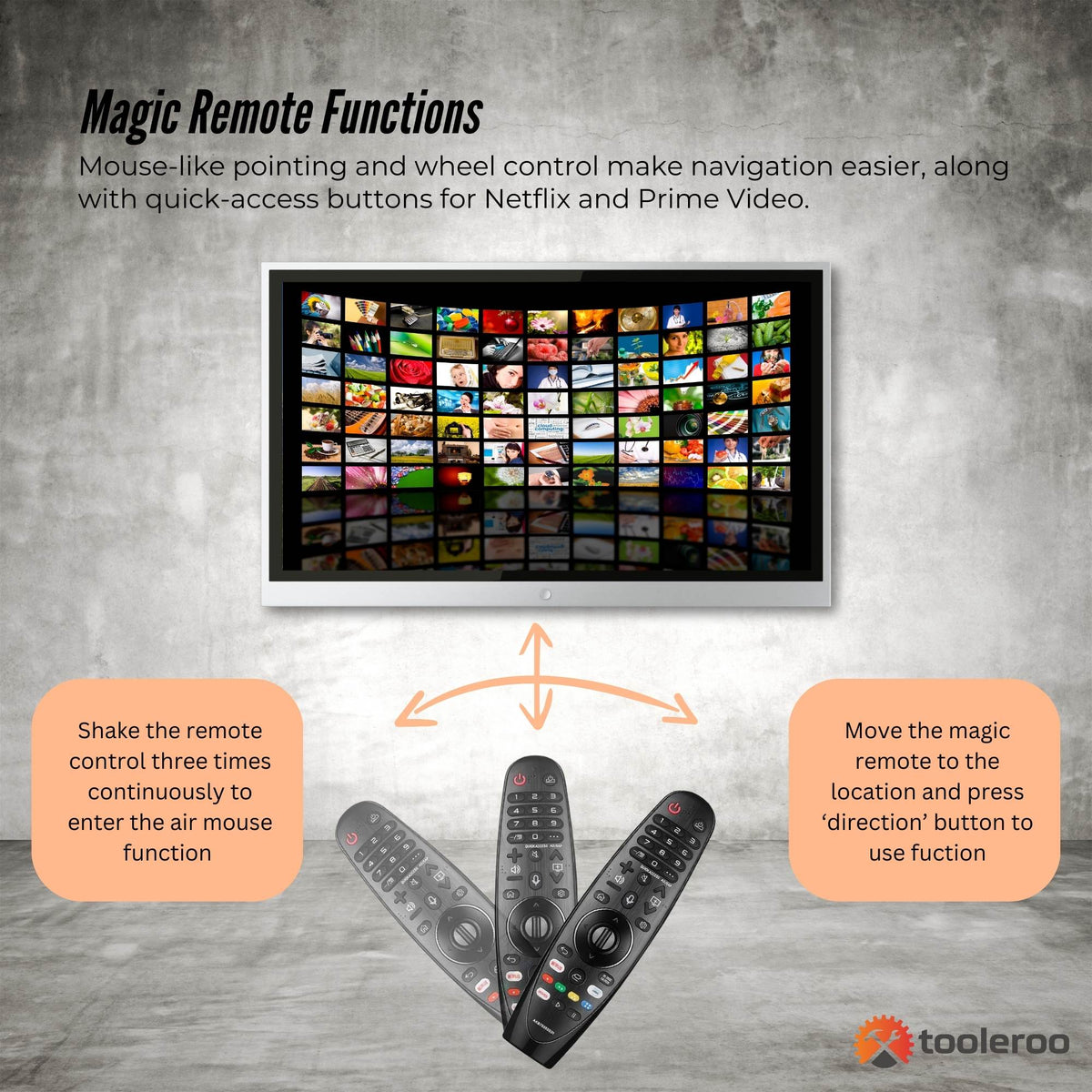 Tooleroo Smart TV Remote Control | Replacement for LG Voice Magic | 20GA 19BA 18BA Models
