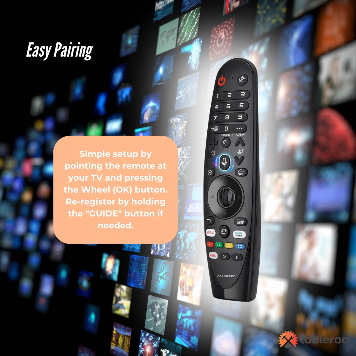 Tooleroo Smart TV Remote Control | Replacement for LG Voice Magic | 20GA 19BA 18BA Models