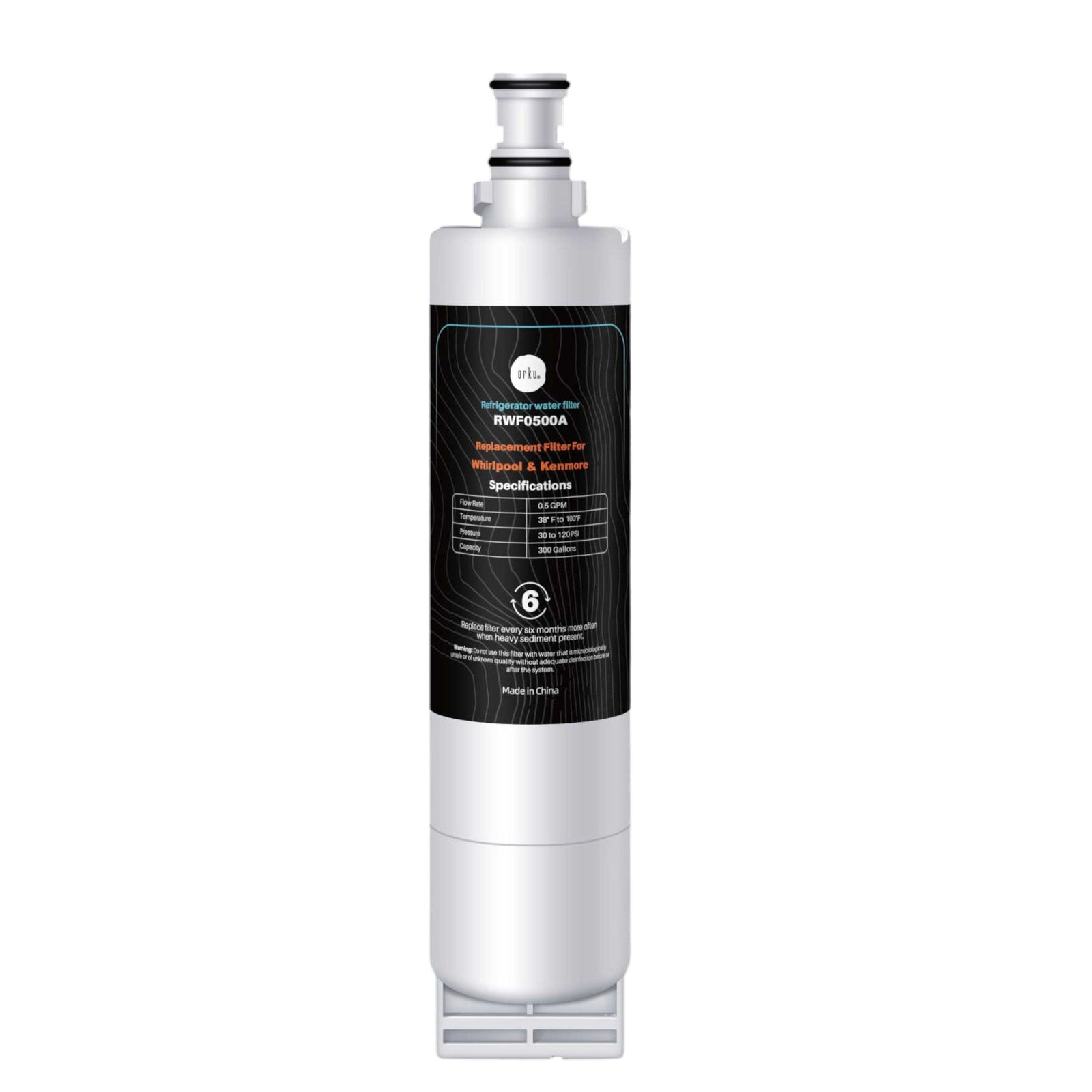 Orku Fridge Water Filter Cartridge Replacement | For Whirlpool Kenmore RWF0500A