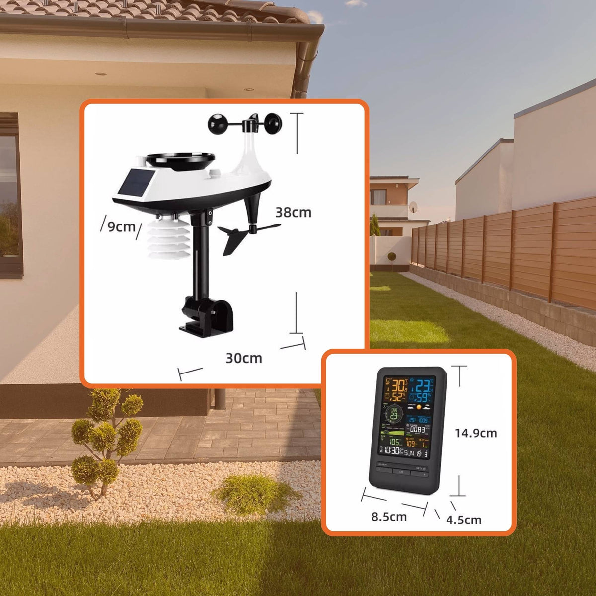 Tooleroo 7-in-1 Professional Weather Station | Home Forecast System | Outdoor Sensor