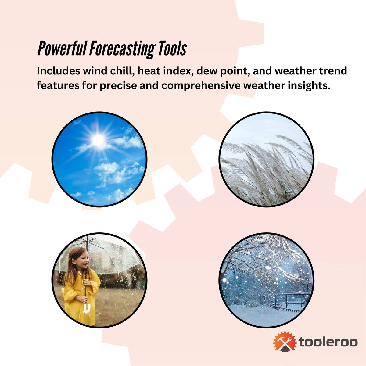 Tooleroo 7-in-1 Professional Weather Station | Home Forecast System | Outdoor Sensor