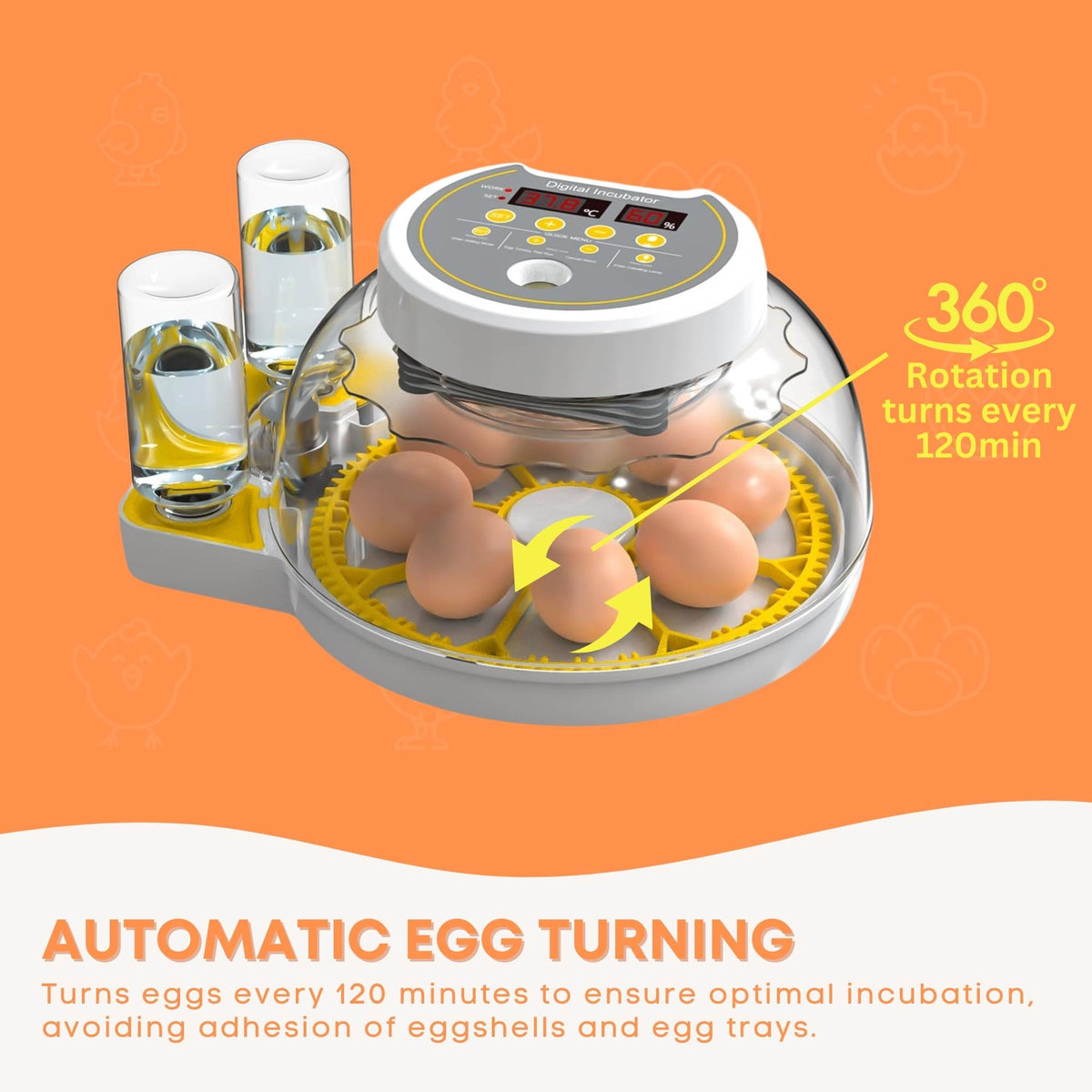 Automatic 8/18 Egg Incubator | Electrical Turning | Chicken Quail Duck Hatching