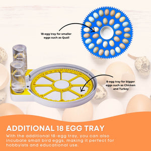 Automatic 8/18 Egg Incubator | Electrical Turning | Chicken Quail Duck Hatching