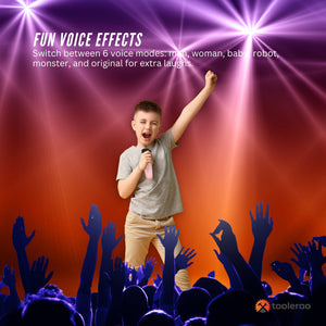 Mini Karaoke Machine Set | Bluetooth Speaker + 2 Wireless Microphones | Pink