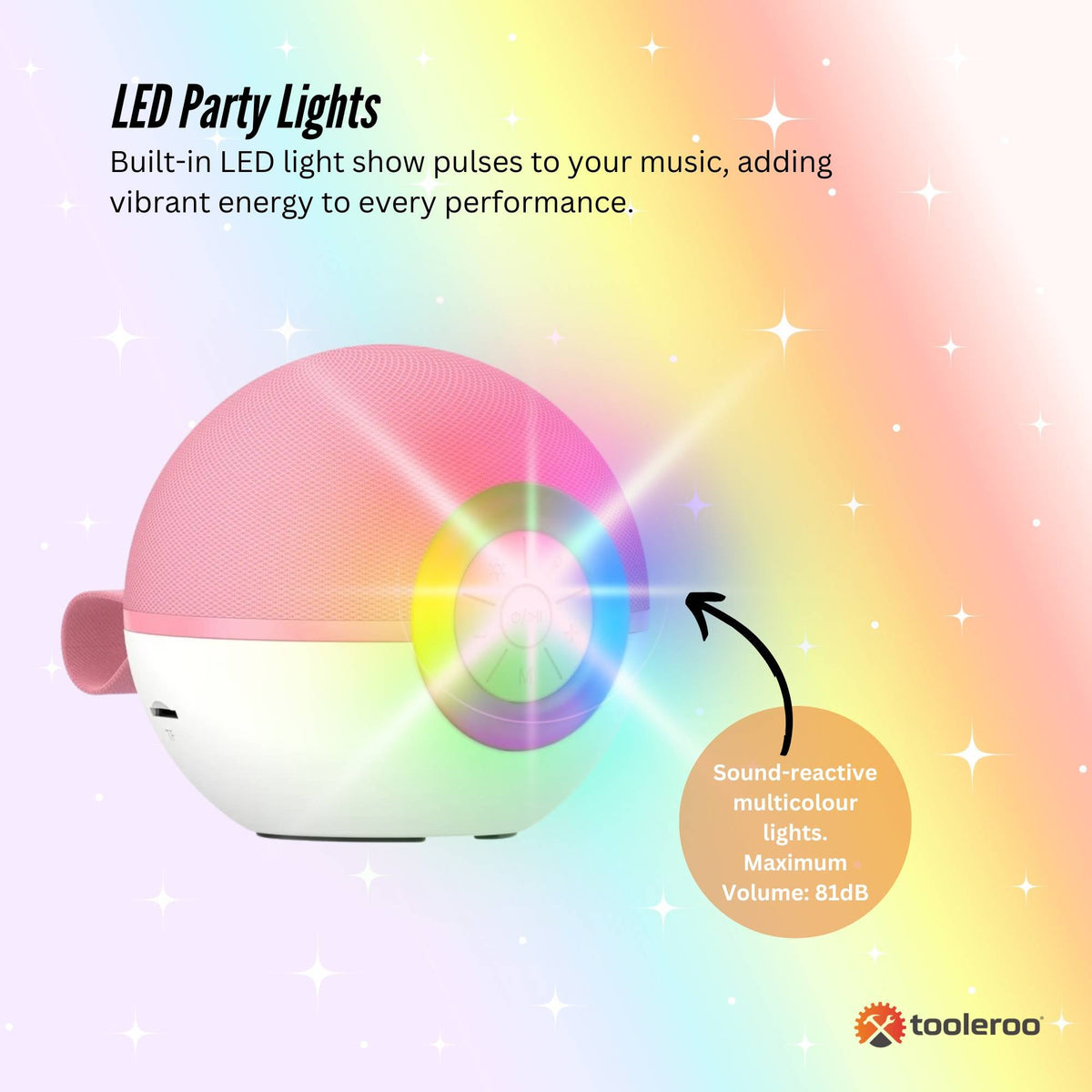 Mini Karaoke Machine Set | Bluetooth Speaker + 2 Wireless Microphones | Pink