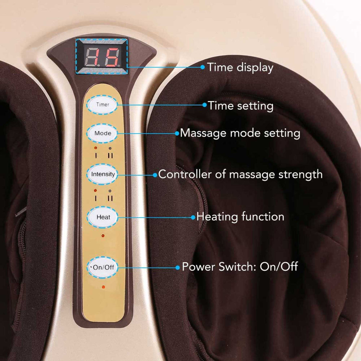 Foot Massager Machine Gold | 3D Shiatsu Heat Kneading Pressing | Relaxation Home Massage