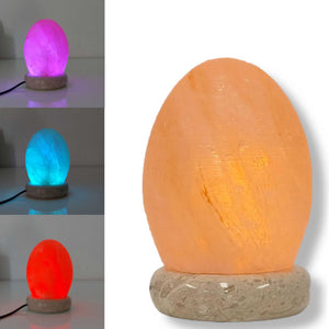 USB Colour Changing Egg Shape Himalayan Pink Salt Lamp | Color Change LED Light