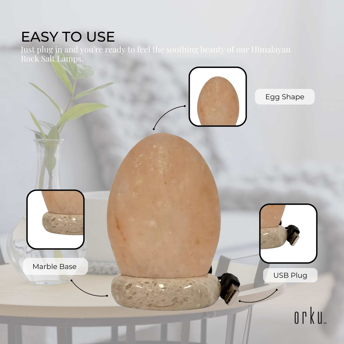 USB Colour Changing Egg Shape Himalayan Pink Salt Lamp | Color Change LED Light