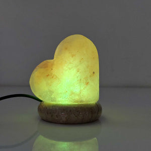 USB Color Changing Himalayan Salt Lamp | Heart-Shaped Pink Rock LED Light