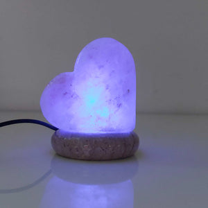 USB Color Changing Himalayan Salt Lamp | Heart-Shaped Pink Rock LED Light