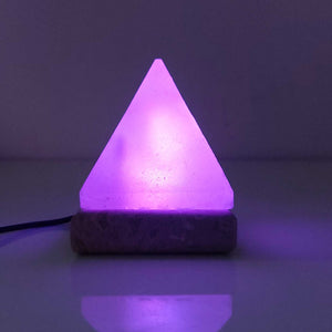 USB Colour Changing Salt Himalayan Lamp | Pyramid Shape, Pink Rock LED Light