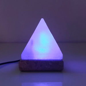 USB Colour Changing Salt Himalayan Lamp | Pyramid Shape, Pink Rock LED Light