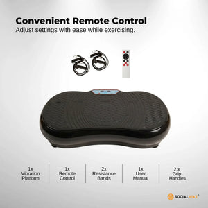 Black Vibration Machine Platform | Exercise Vibrating Plate | Whole Body Workout