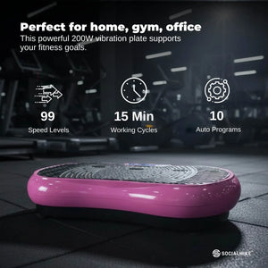 Pink Vibration Machine Platform | Exercise Vibrating Plate | Whole Body Workout