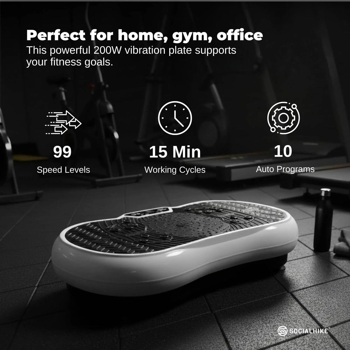 White Vibration Machine Platform | Exercise Vibrating Plate | Whole Body Workout