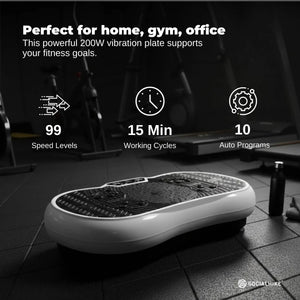 White Vibration Machine Platform | Exercise Vibrating Plate | Whole Body Workout