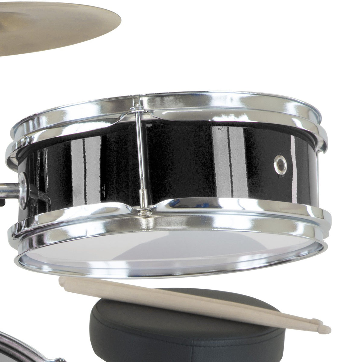 Karrera Children's 4-Piece Drum Kit | Black | Beginner-Friendly Percussion Set