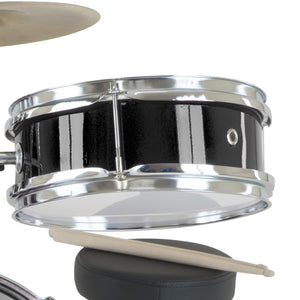 Karrera Children's 4-Piece Drum Kit | Black | Beginner-Friendly Percussion Set
