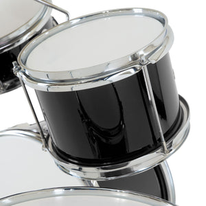 Karrera Children's 4-Piece Drum Kit | Black | Beginner-Friendly Percussion Set