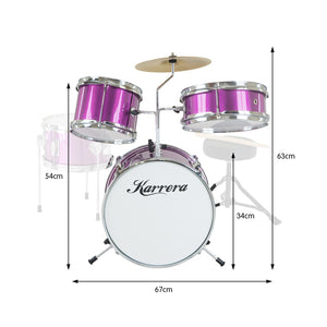 Karrera Children's 4-Piece Drum Kit | Purple | Fun Music Learning Kit