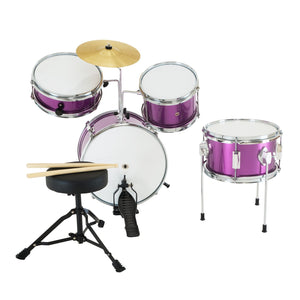 Karrera Children's 4-Piece Drum Kit | Purple | Fun Music Learning Kit