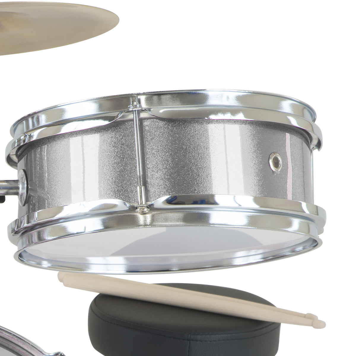 Karrera Children's 4-Piece Drum Kit | Silver | Kids Musical Instrument Set