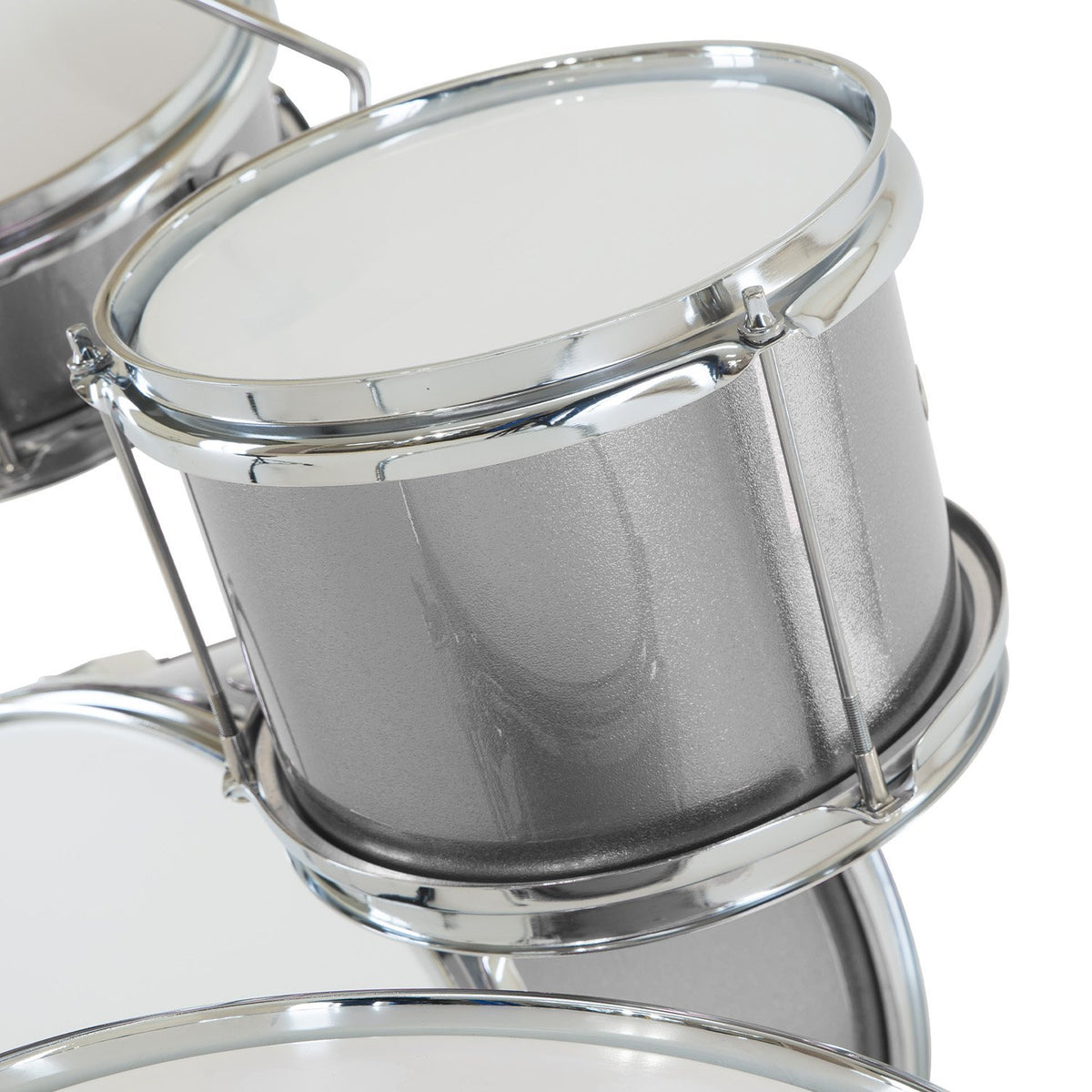 Karrera Children's 4-Piece Drum Kit | Silver | Kids Musical Instrument Set