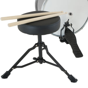 Karrera Children's 4-Piece Drum Kit | Silver | Kids Musical Instrument Set