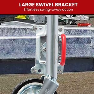 ALKO Jockey Wheel | 8-Inch Swing Up | Large Swivel Bracket