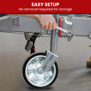 ALKO Jockey Wheel | 8-Inch Swing Up | Large Swivel Bracket