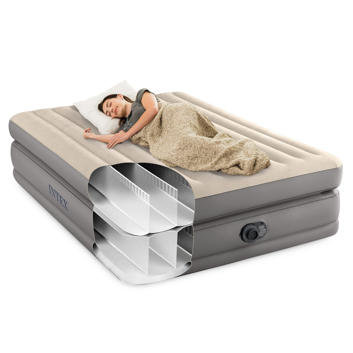 Intex Dura-Beam Plus Air Mattress | Queen Size | Prime Comfort | Elevated Design