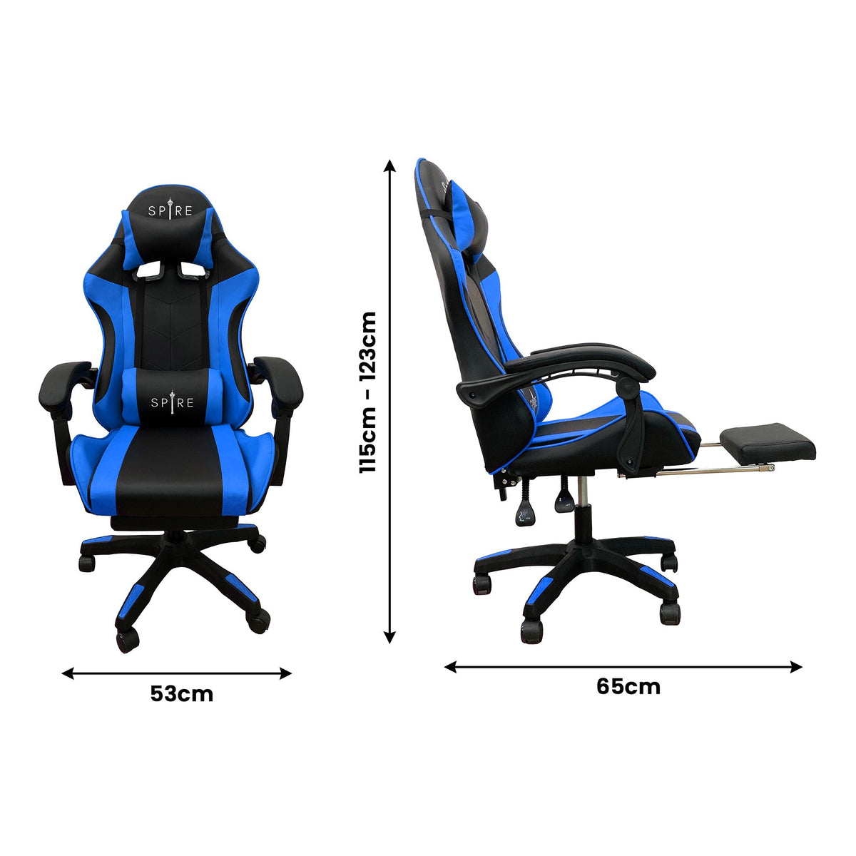 Intex Spire Zinc Blue & Black Adjustable Gaming/Office Chair