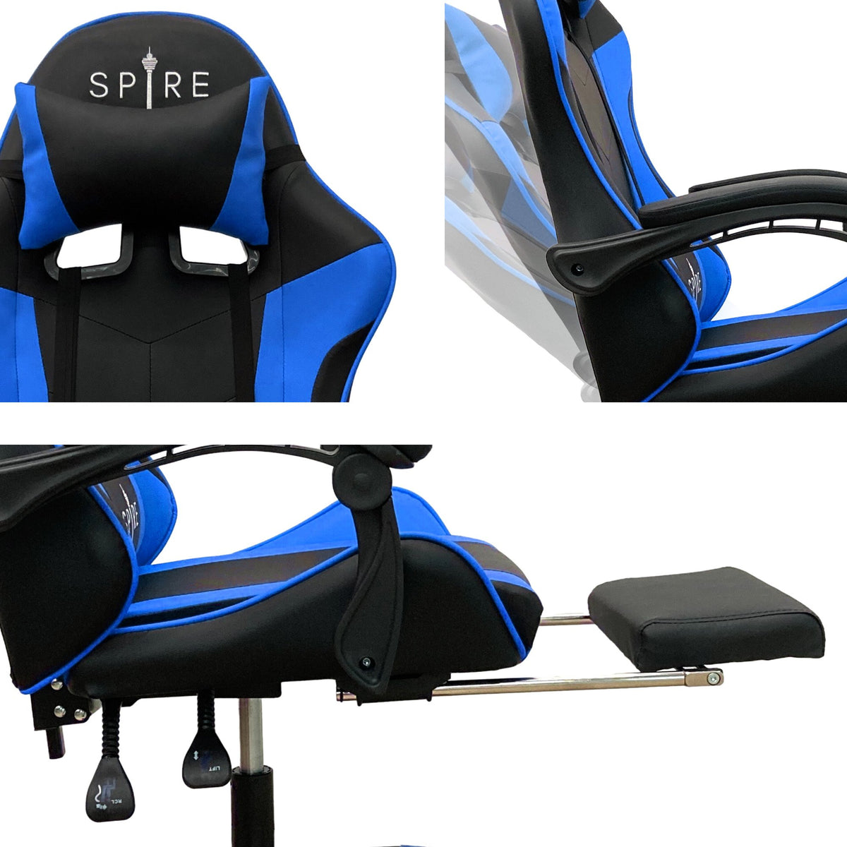 Intex Spire Zinc Blue & Black Adjustable Gaming/Office Chair