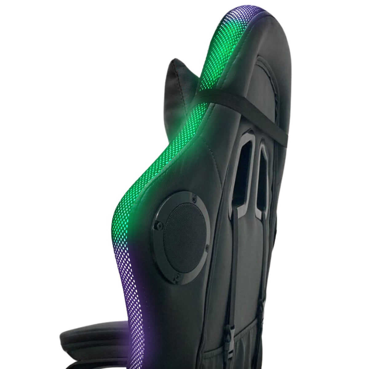 Intex Spire Onyx LED Massage Gaming Chair | Black | Ergonomic Comfort | LED & Vibration Massage