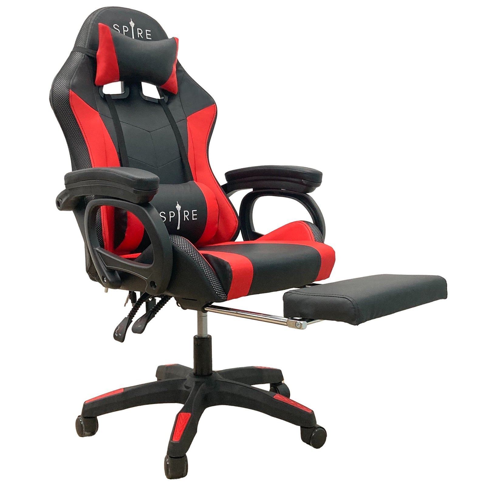 Intex Spire Onyx LED Massage Gaming Chair | Red & Black | Ergonomic Design with Massage Function