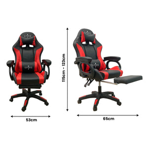 Intex Spire Onyx LED Massage Gaming Chair | Red & Black | Ergonomic Design with Massage Function