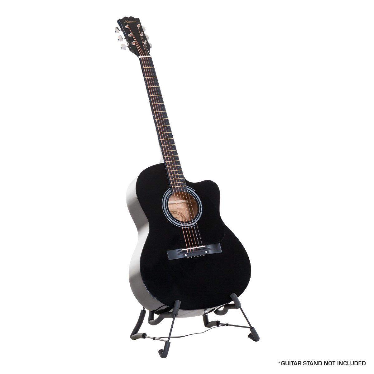 Karrera Acoustic Cutaway 40in Guitar | Black | Beginner & Professional Use