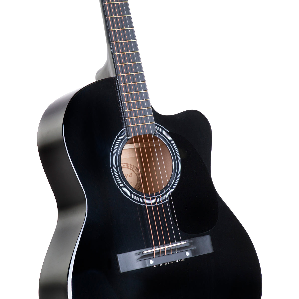 Karrera Acoustic Cutaway 40in Guitar | Black | Beginner & Professional Use