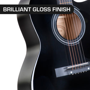 Karrera Acoustic Cutaway 40in Guitar | Black | Beginner & Professional Use