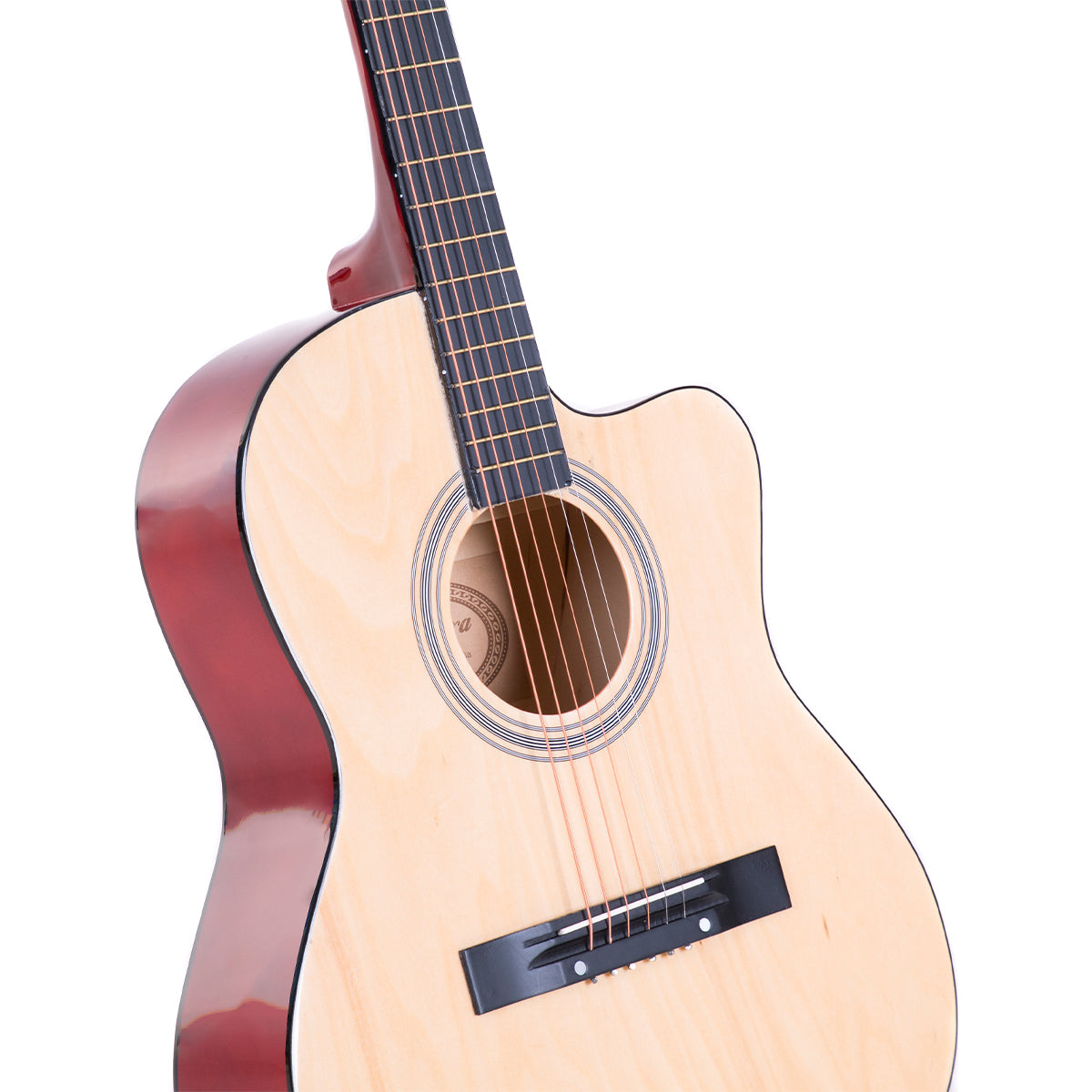 Karrera Acoustic Cutaway 40in Guitar | Natural | Classic Wooden Guitar
