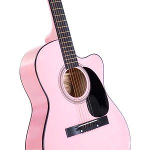Karrera Acoustic Cutaway 40in Guitar | Pink | Stylish Music Instrument