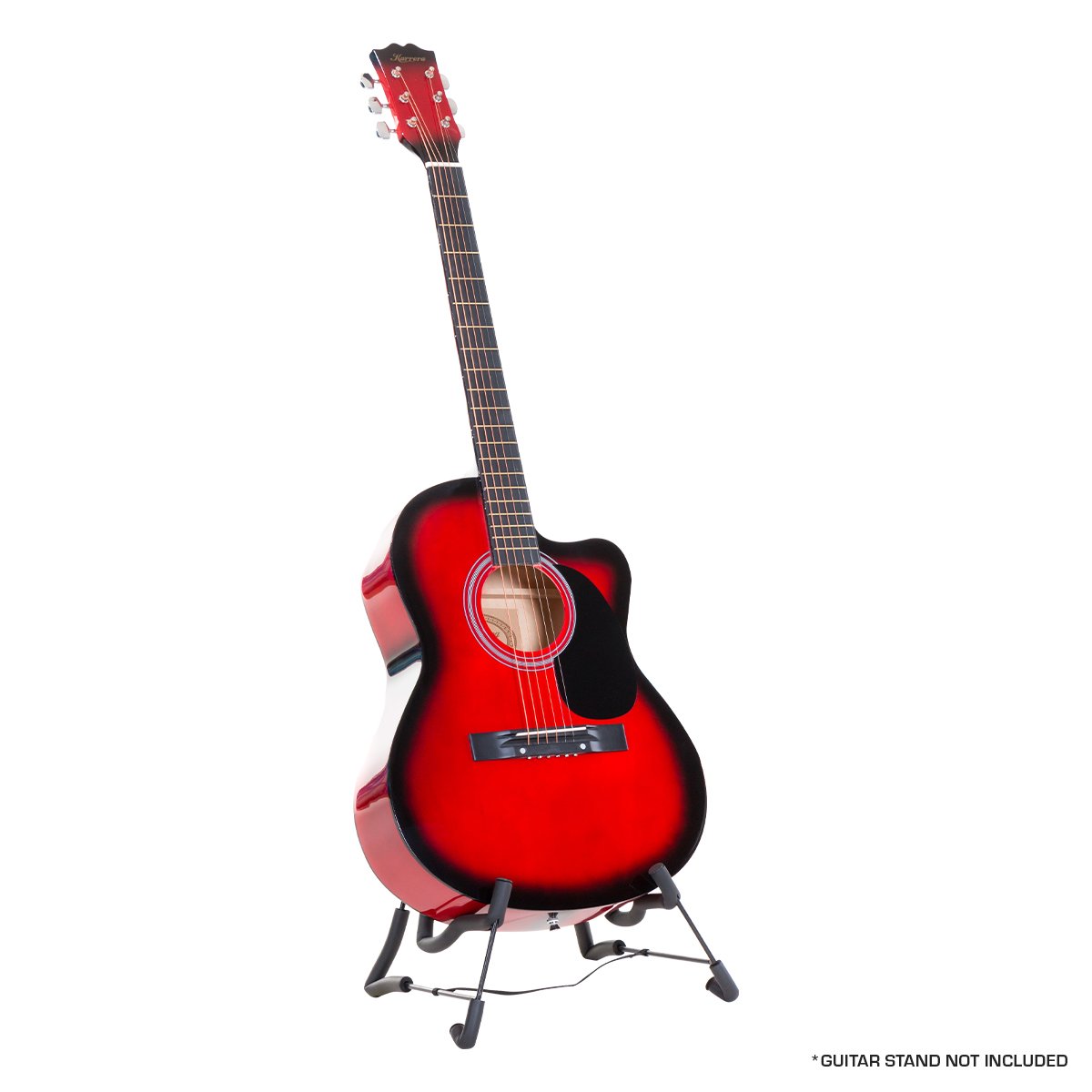 Karrera Acoustic Cutaway 40in Guitar | Red | Full-Size Acoustic Guitar